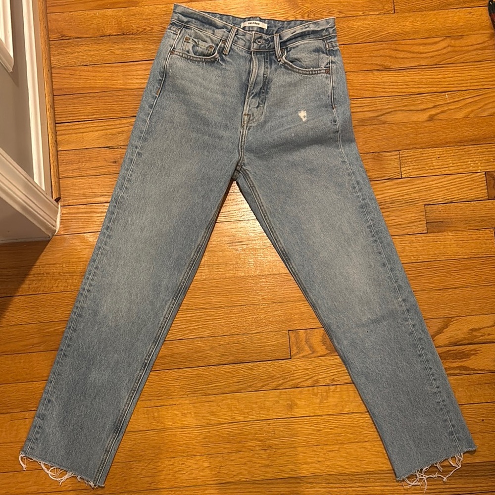 GRLFRND Light Blue Straight Leg Jeans